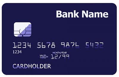 Kreditkarte Vorderseite mit Kreditkartennummer