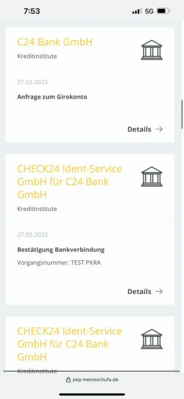 C24 Bank SCHUFA Abfrage