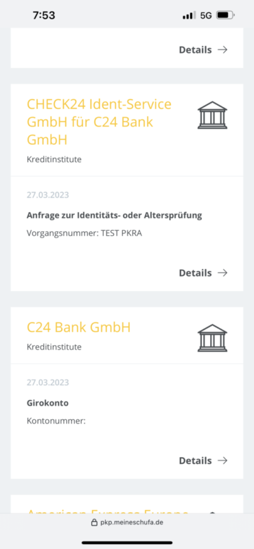 C24 Bank SCHUFA Abfrage doppelt