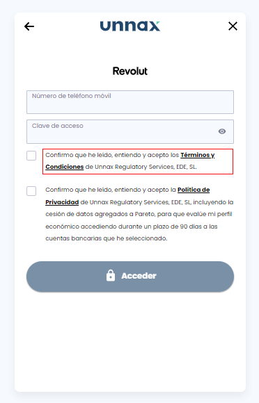 Términos y condiciones de Unnax