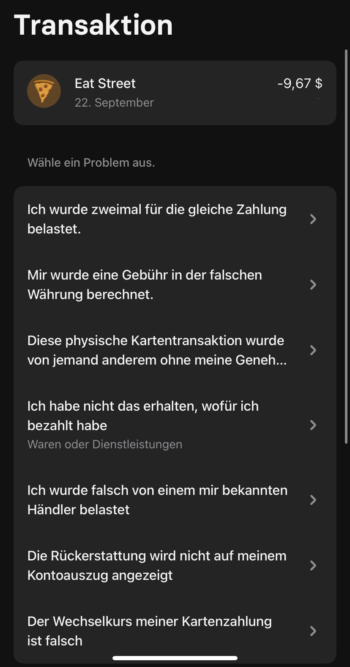 Chargeback Antrag Revolut