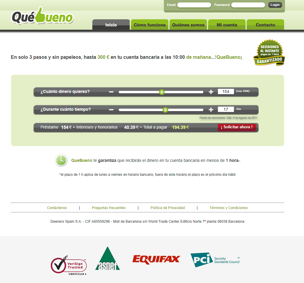 QuéBueno en 2011: Es una de las empresas de minicréditos más antiguas en España
