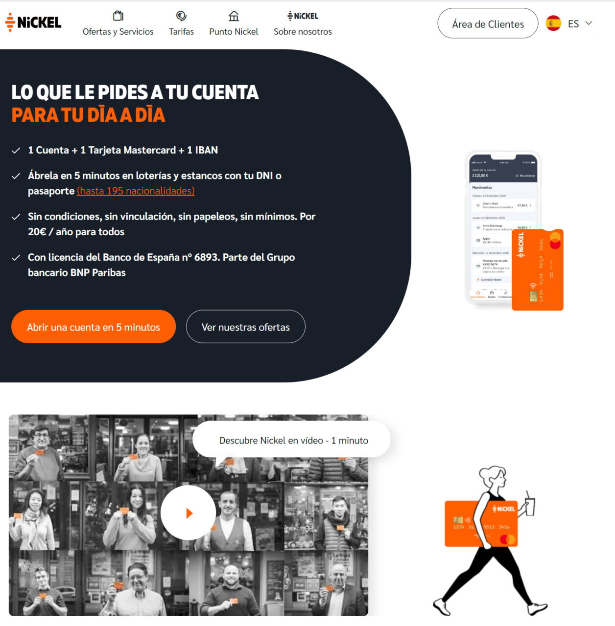 Nickel Banco y Tarjeta Website Screenshot