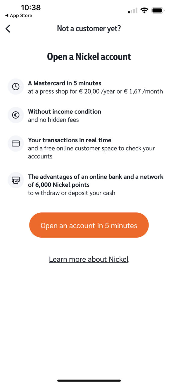 nickel konto compte app store