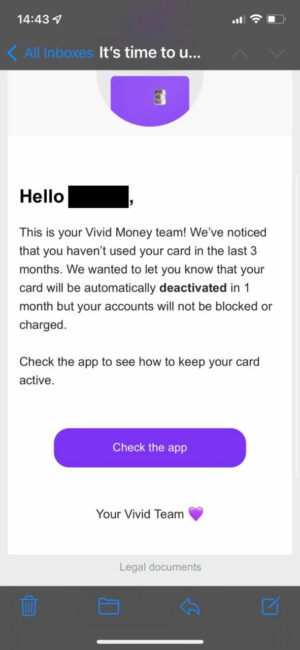 Vivid Money Update Blocked