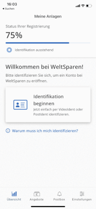 Identifizierung WeltSparen: Schritt für Schritt